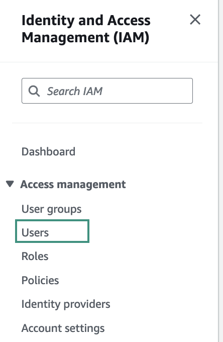 Figure AWS Connector 14: Navigating to users
