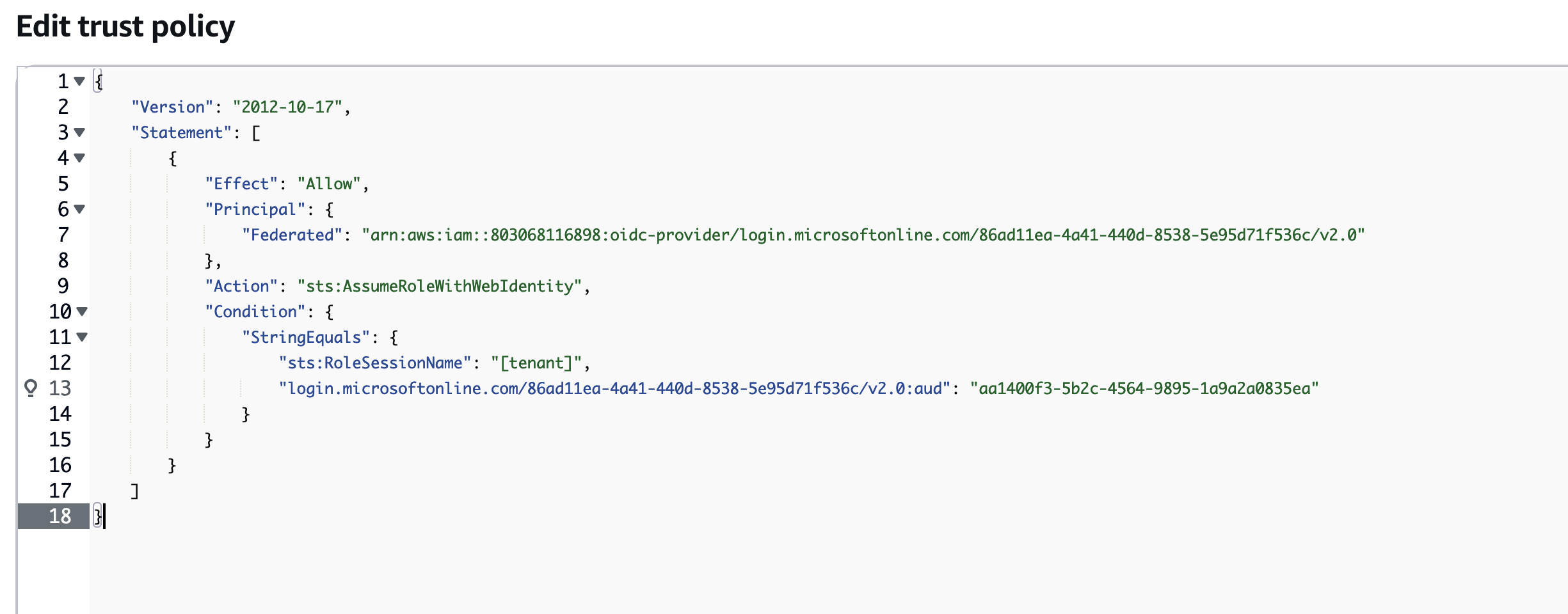 Figure AWS Connector 24: Restrict role session name