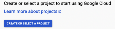 Figure GCP 2: Create or select a project button