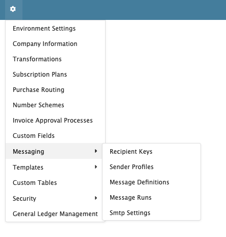 Figure Messaging 1: Messaging options in Administration menu
